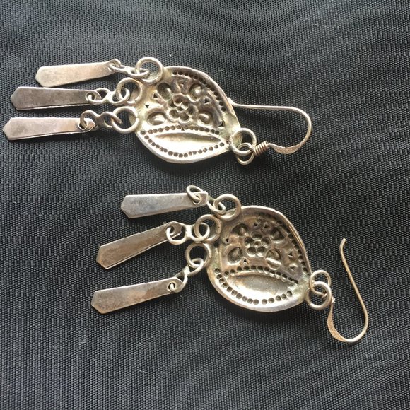 VINTAGE SILVER 925 CHANDELIER EARRINGS - Picture 3 of 4